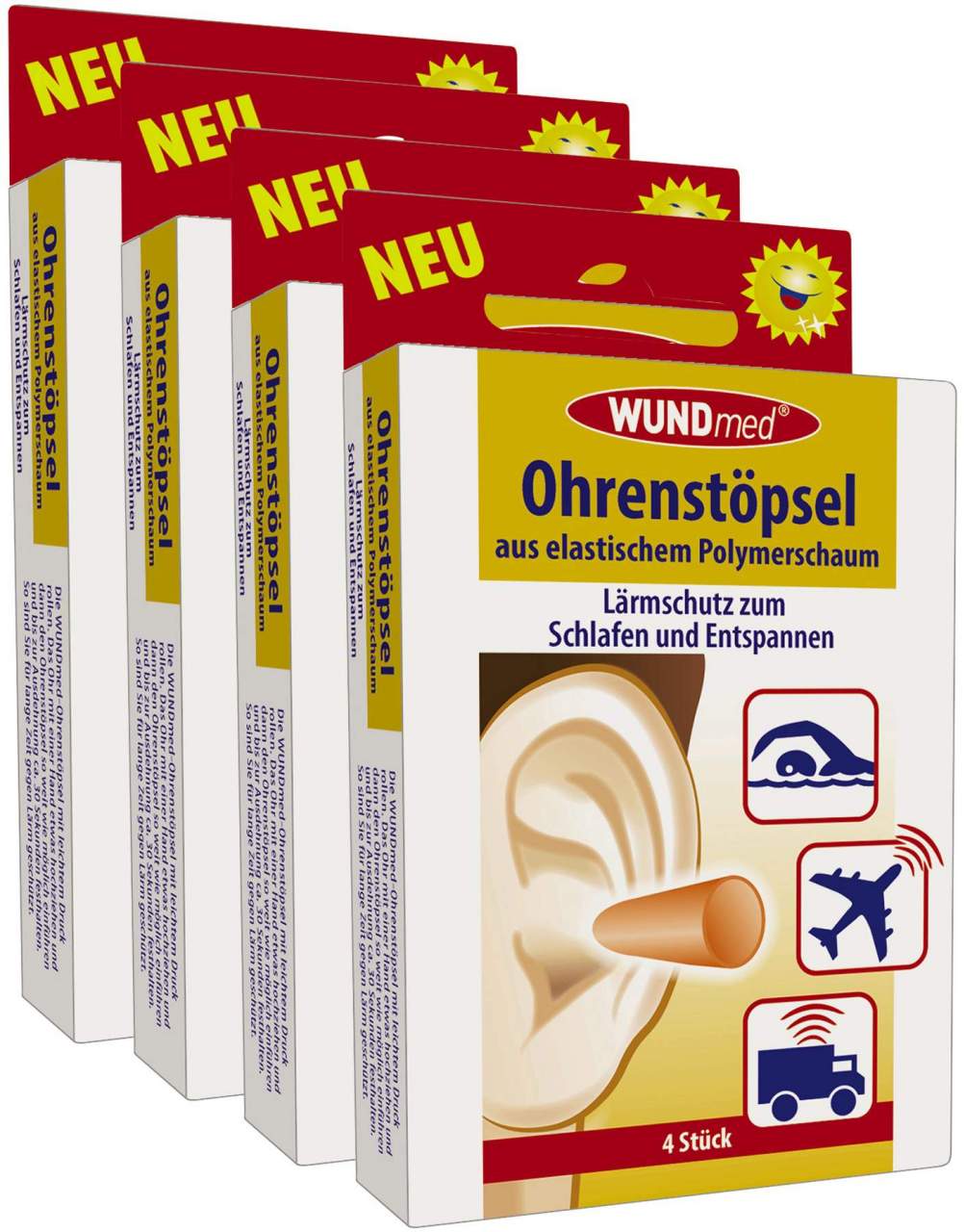 Ohrenstöpsel 4 x 4 Stück