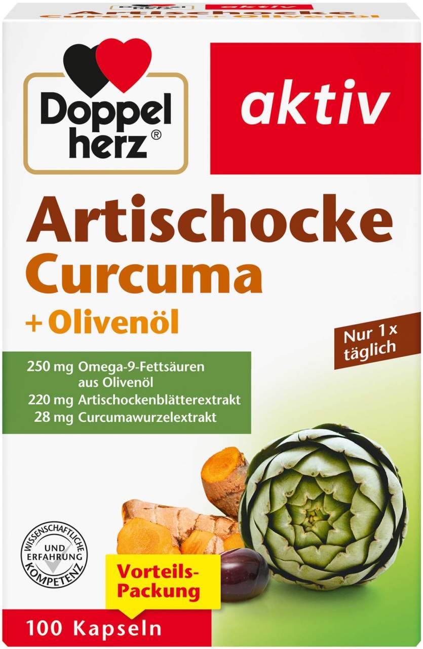 Doppelherz Aktiv Artischocke Curcuma + Olivenöl 100 Kapseln