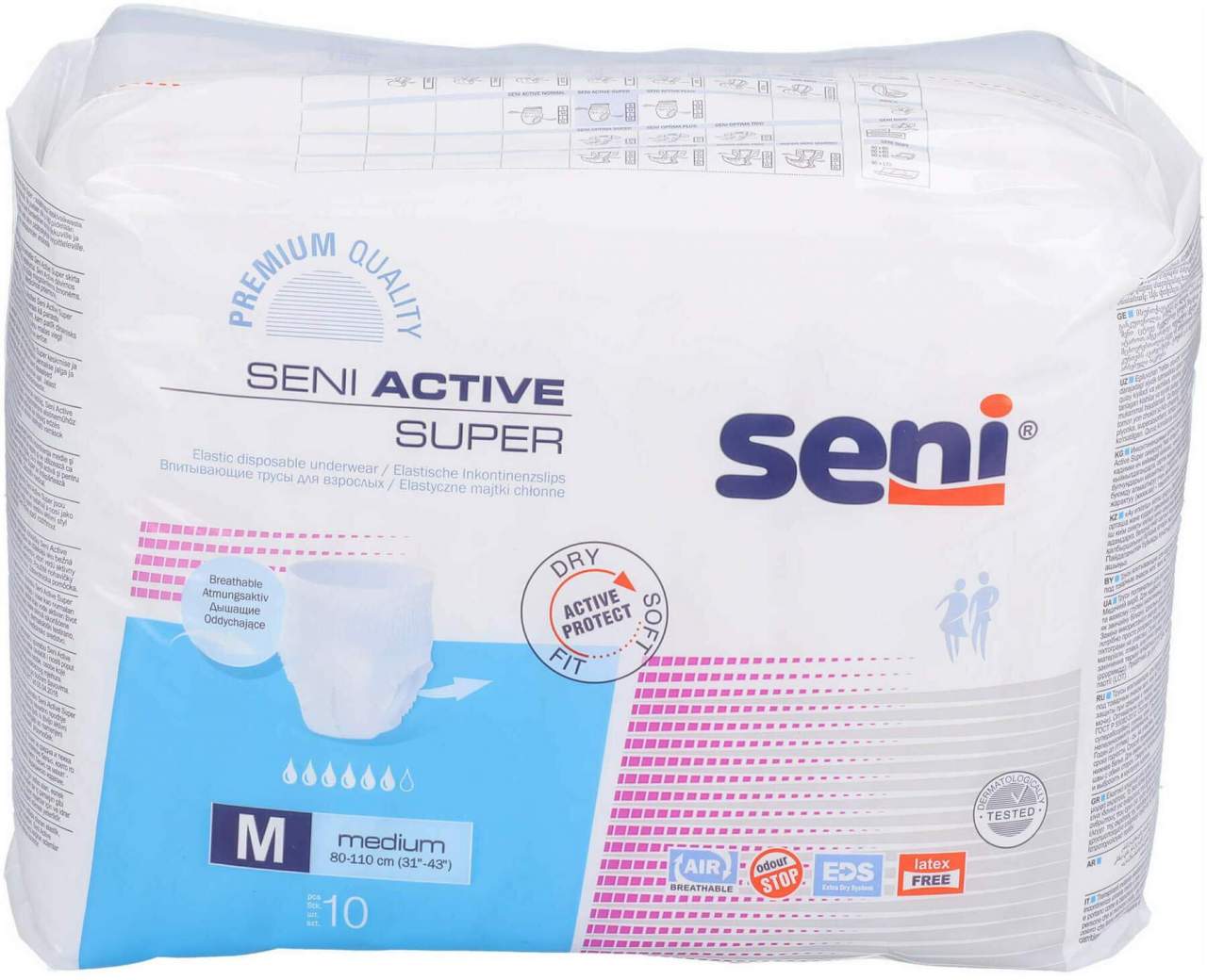 Seni Active Super Inkontinenzslip Einmal M 10 Stück