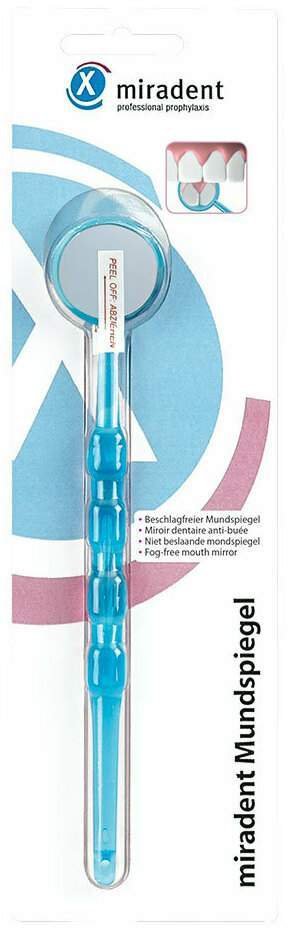 Miradent Mundspiegel Beschlagsfrei Anti Fog Blau Transparent