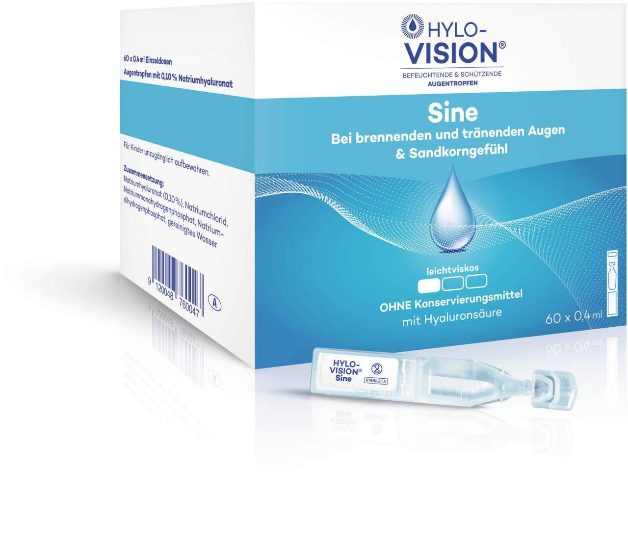 Hylo-Vision Sine 60 x 0,4 ml Einzeldosispipetten