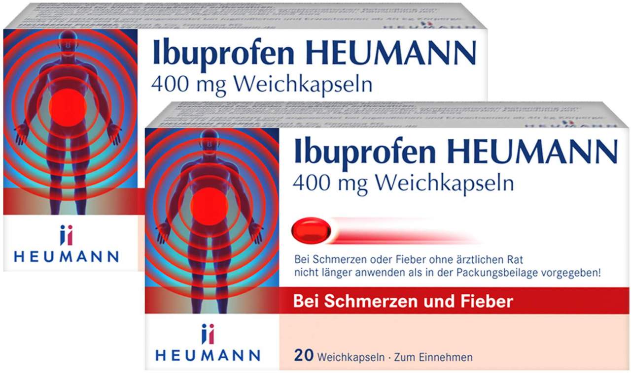 Ibuprofen Heumann 400 mg Weichkapseln 2 x 20 Stück