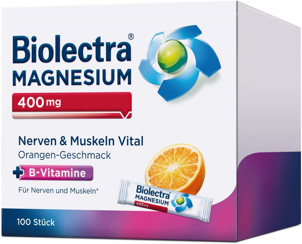 Biolectra Magnesium 400 mg Nerven & Muskeln Vital 100 Beutel