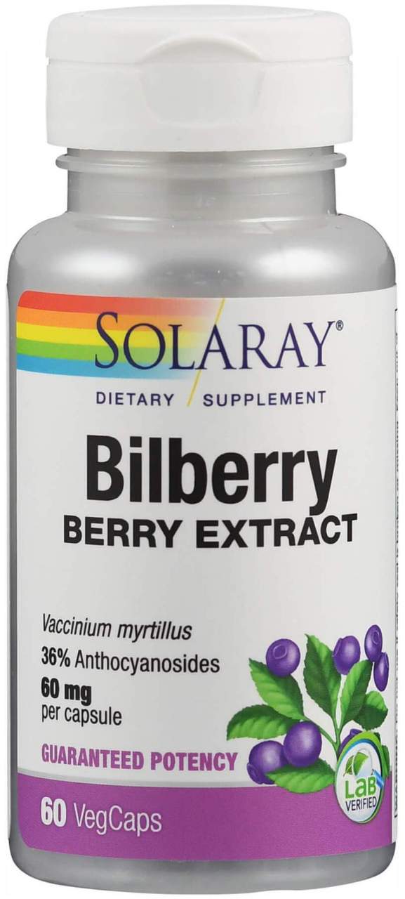 Blaubeere Heidelbeere Extrakt Solaray 60 Kapseln