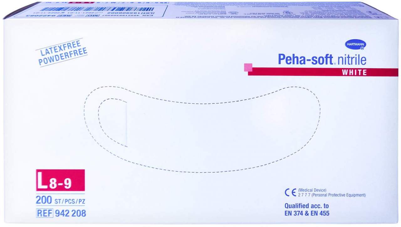 Peha Soft Nitrile White Unt.Hands.Unsteril Pf L 200 Stk