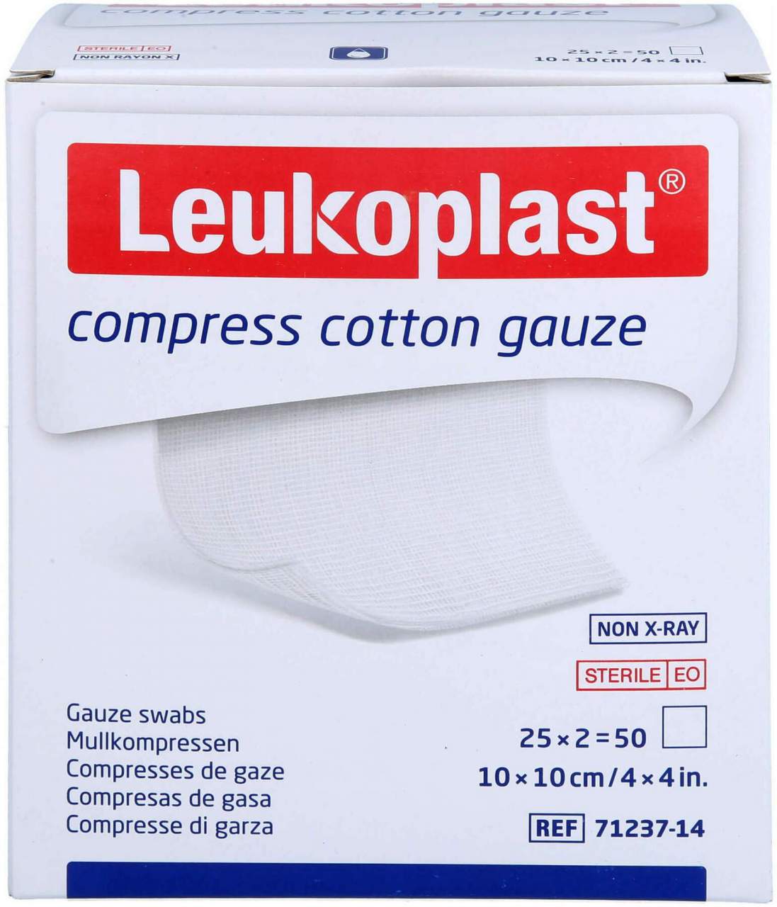 Leukoplast Compress Cotton Gauze 10 X 10 cm Ste.12