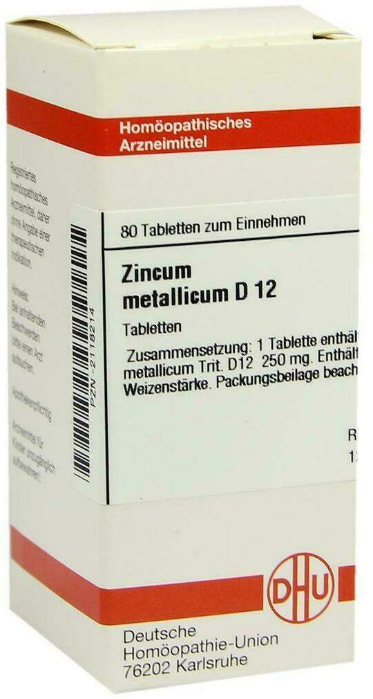 Dhu Zincum Metallicum D12 80 Tabletten