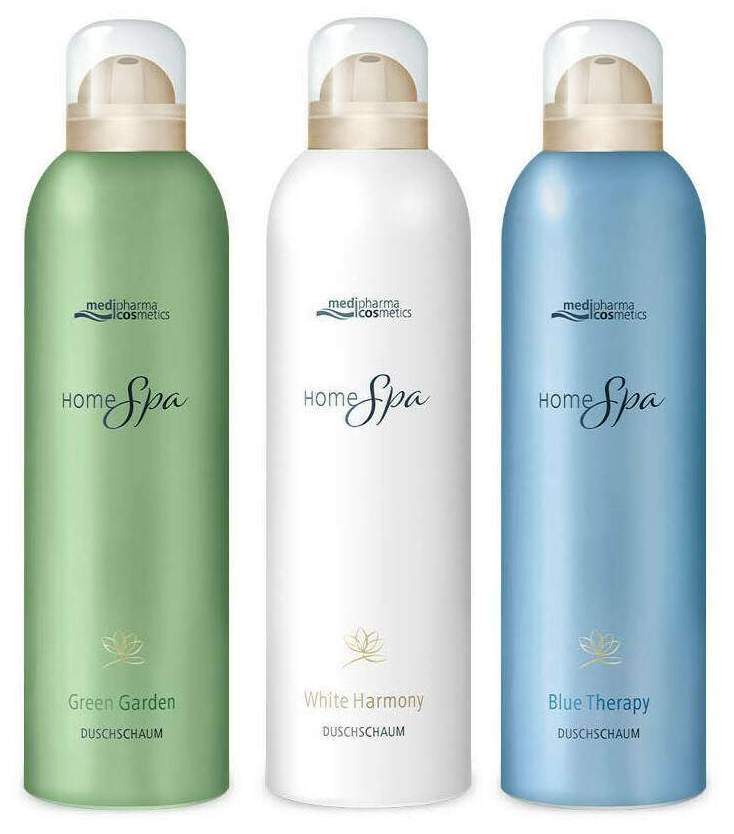 medipharma cosmetics Home Spa Green Garden + Blue Therapy + White Harmony 3 x 200 ml Duschschaum