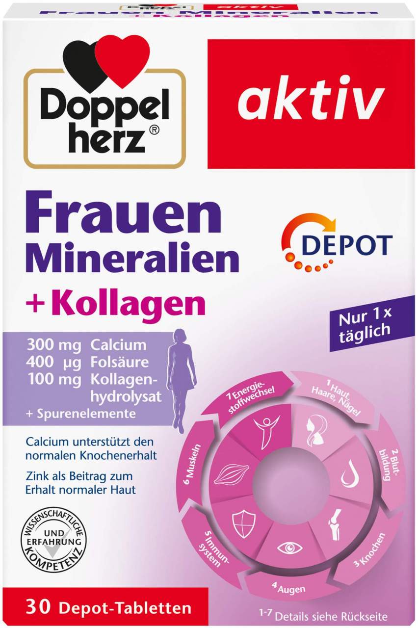 Doppelherz Aktiv Frauen Mineralien + Kollagen Depot 30 Tabletten