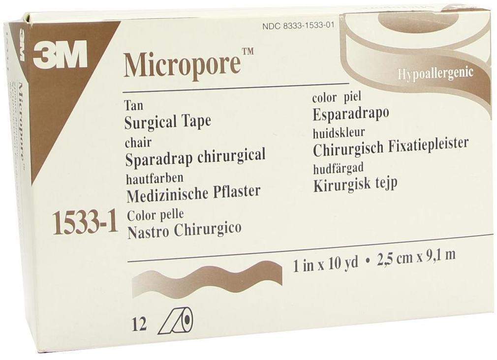 Micropore Vliespflaster 9,1mx2,5cm Haut 1533-1
