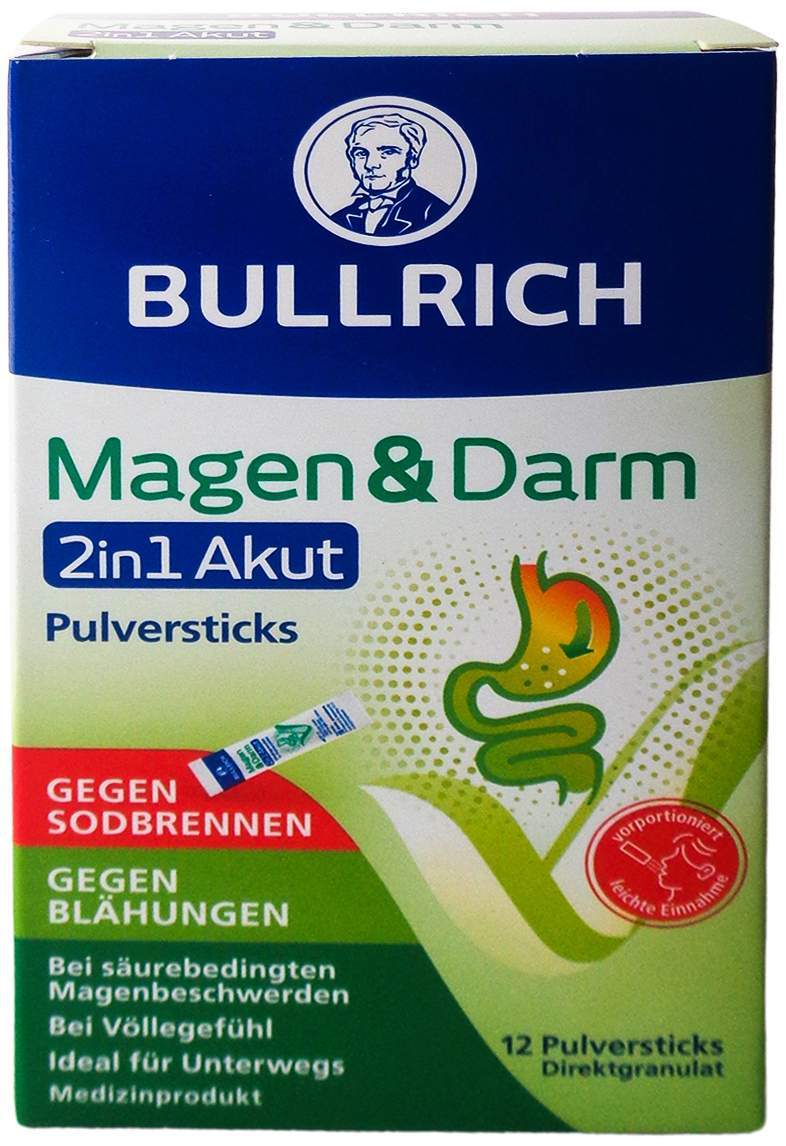 Bullrich Magen & Darm 2in1 Akut Pulversticks 12 Stück