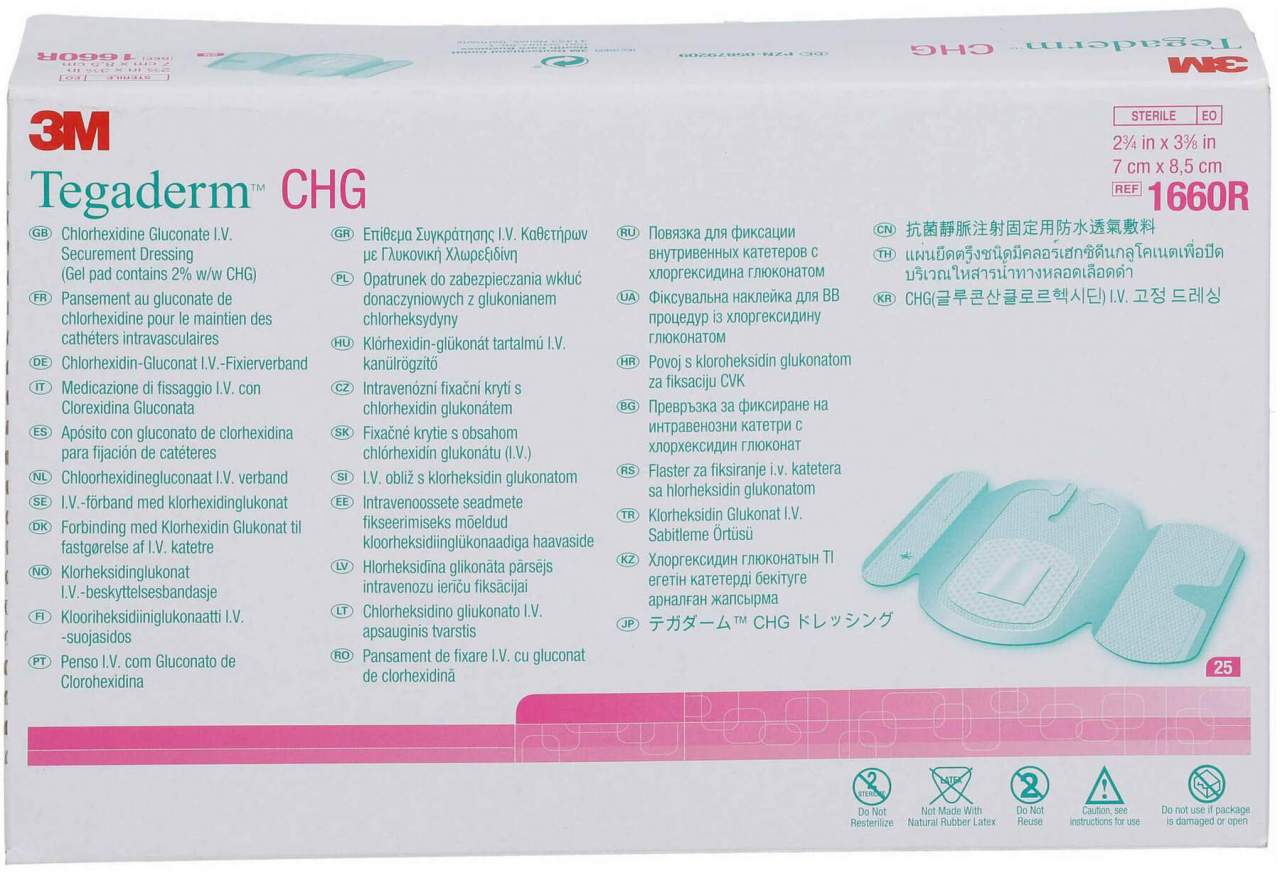 Tegaderm 3m Chg I.V. Fixierverb.7x8,5 cm 1660r