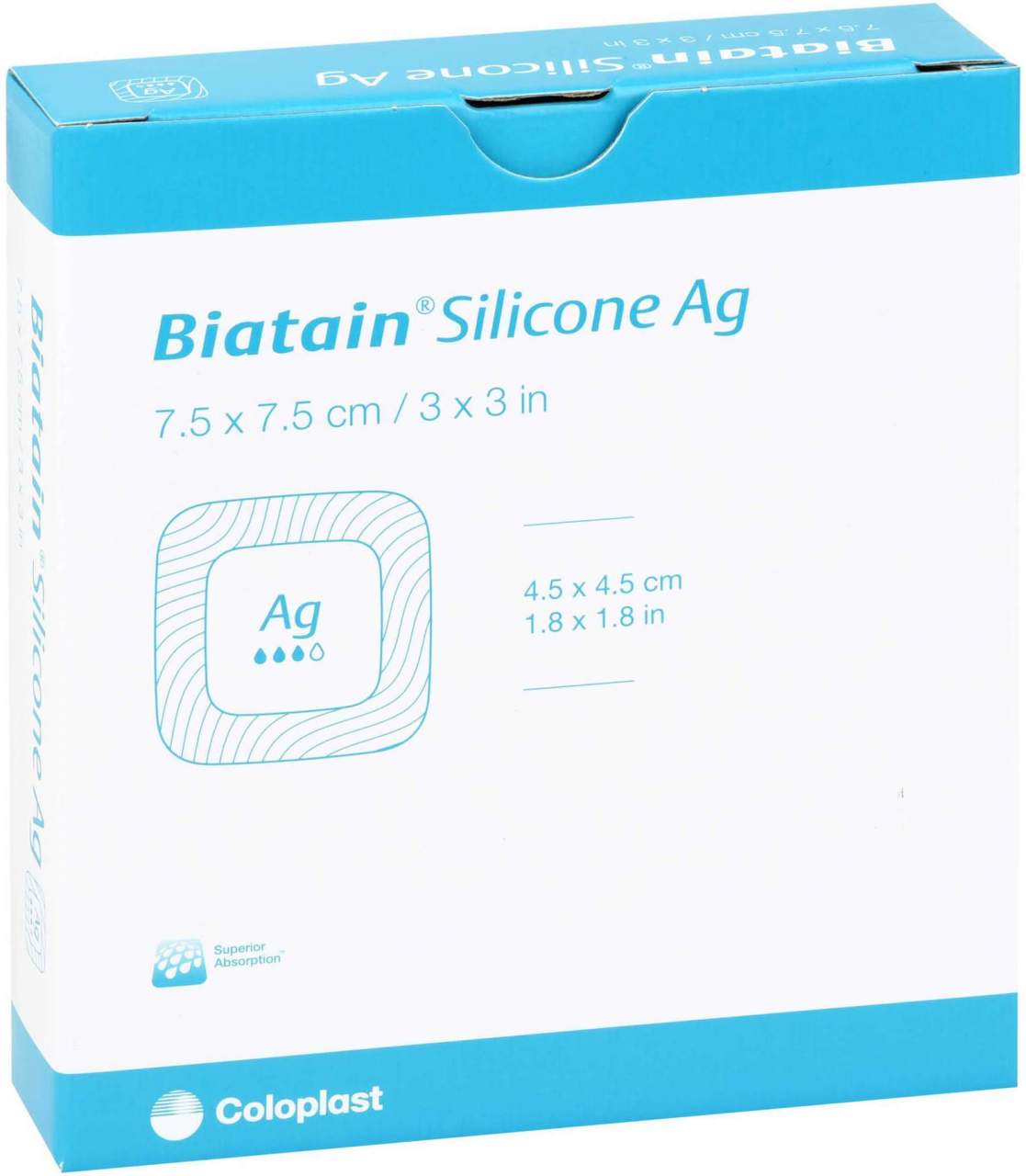 Biatain Silicone AG Schaumverband 7,5x7,5 cm
