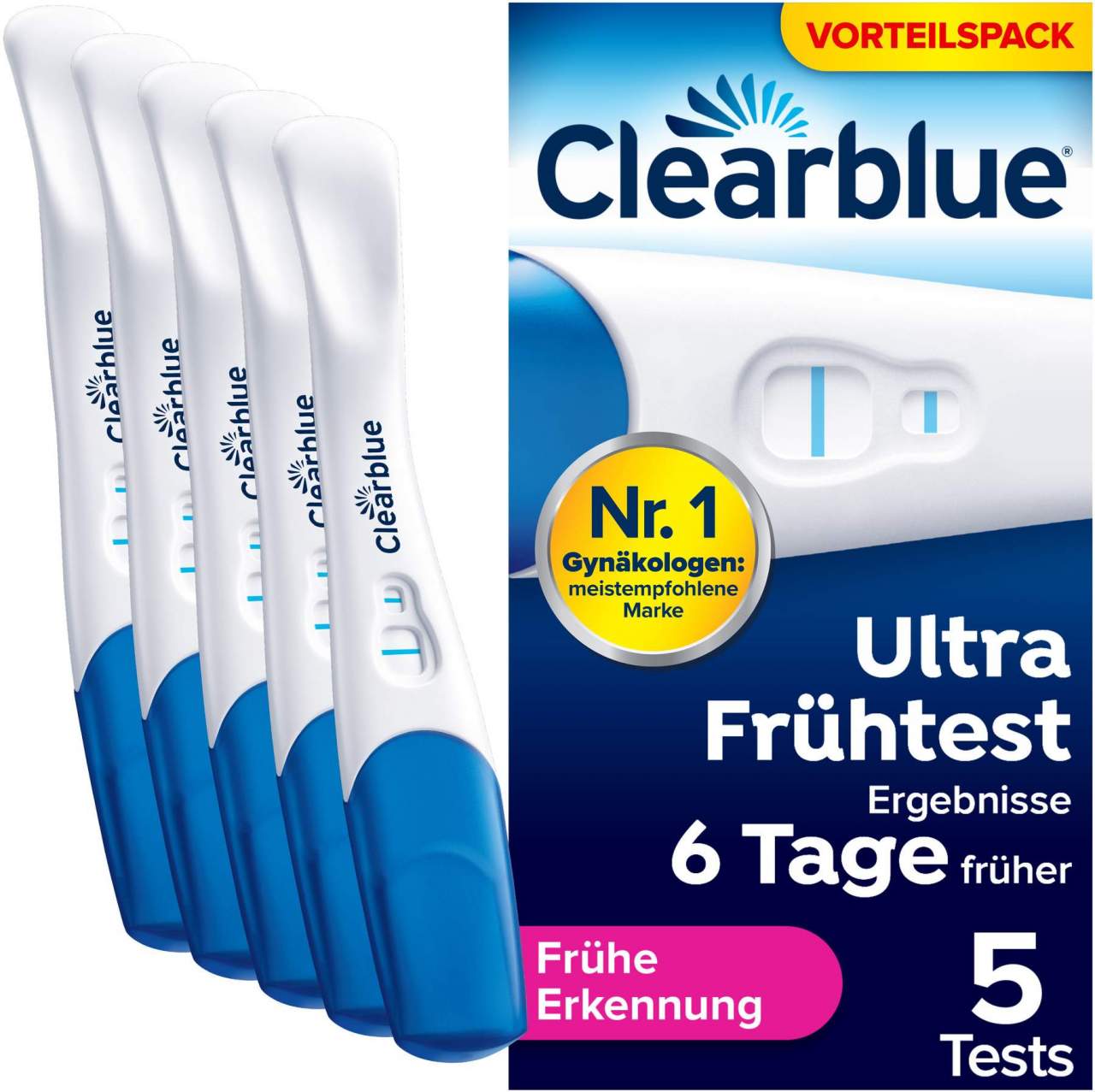 Clearblue Schwangerschaftstest frühe Erkennung 5 Tests