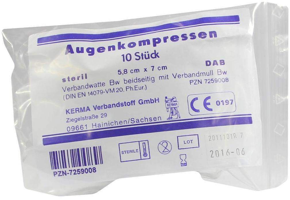 Augenkompressen Steril 5,8 X 7 cm 10 Kompressen