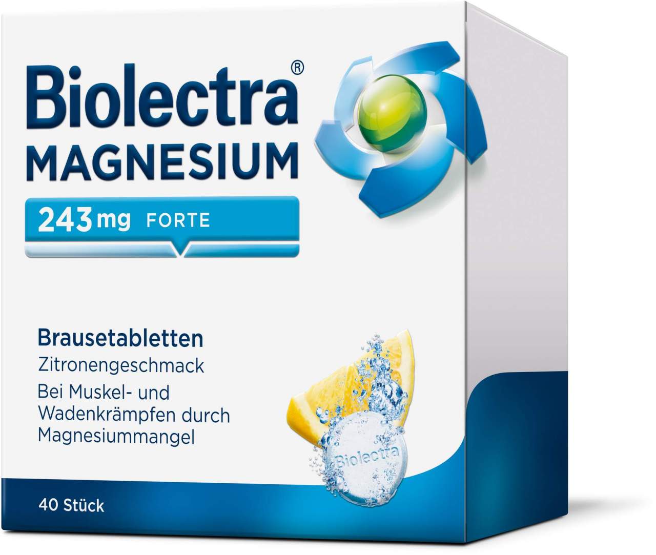Biolectra Magnesium 243 mg forte Zitronengeschmack 40 Brausetabletten