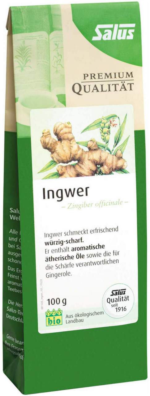 Ingwer Gewürztee Zingiber Officinale Bio Salus 300g