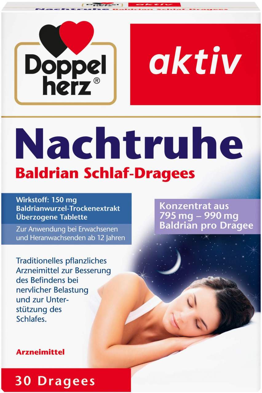 Doppelherz Aktiv Nachtruhe Baldrian - Schlaf - Dragees N 30 Stück