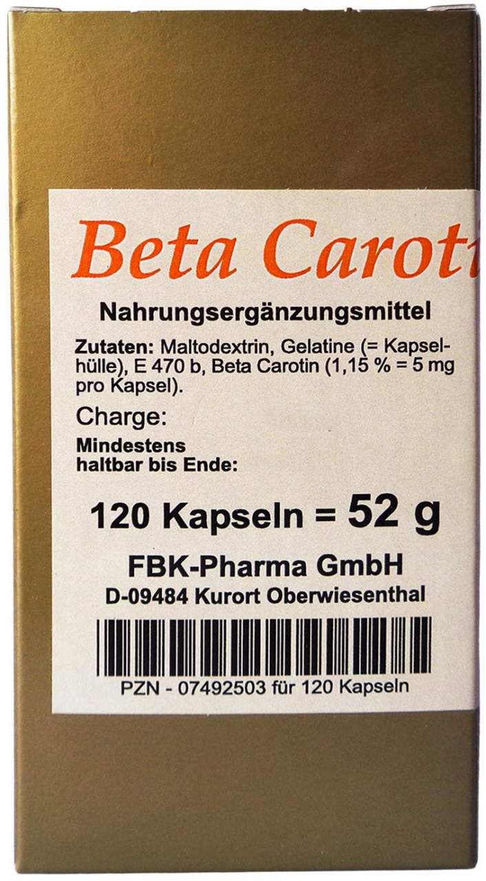 Beta Carotin 120 Kapseln