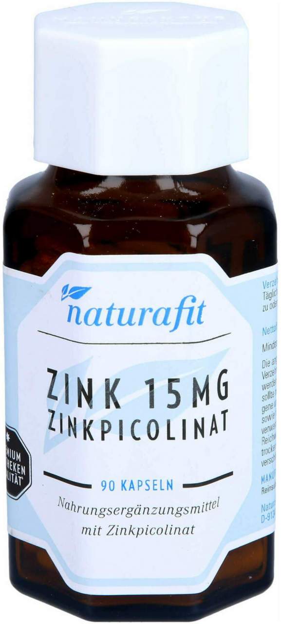 Naturafit Zink 15 mg Zinkpicolinat 90 Kapseln