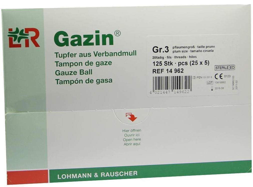 Gazin Tupfer Pflaumengroß Steril 2+3 Schutzring