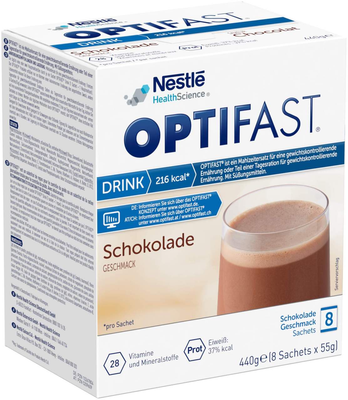 Optifast Drink Schokolade 8 X 55 G Pulver
