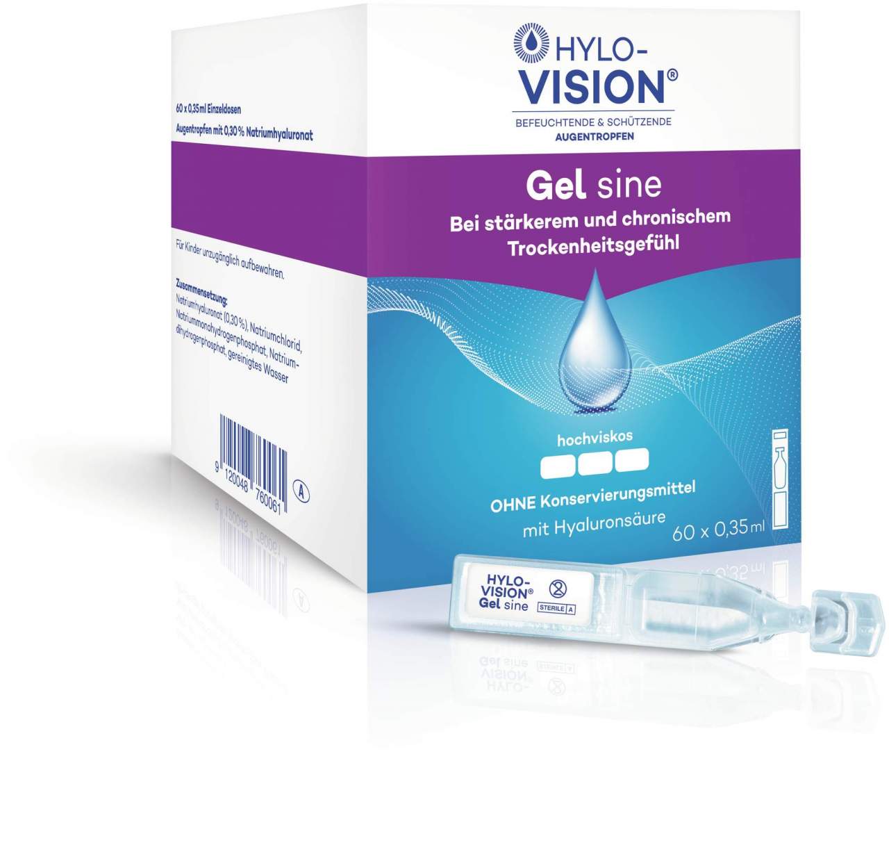 Hylo Vision Gel Sine 60 x 0,35 ml Einzeldosispipetten