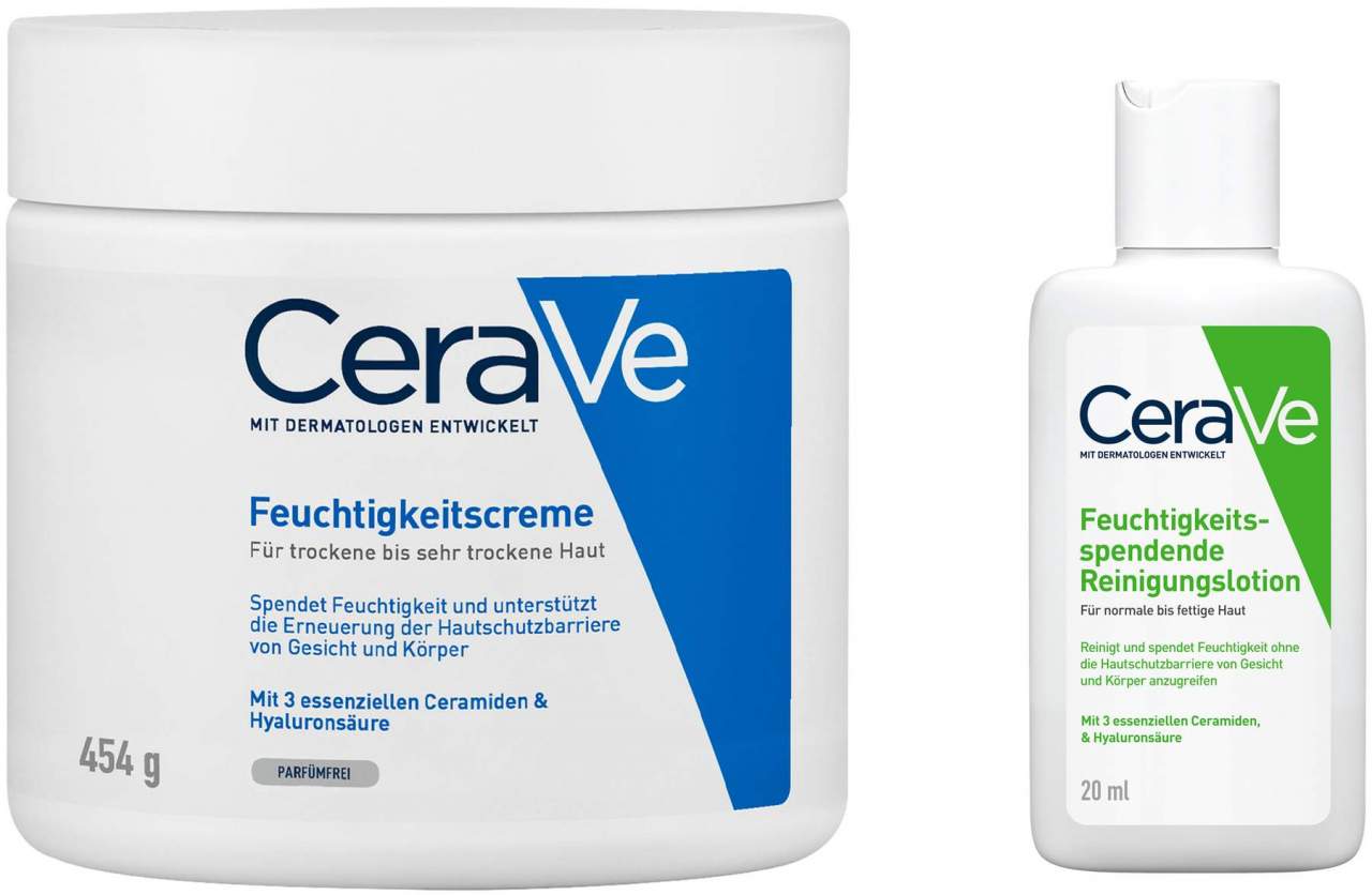 CeraVe Feuchtigkeitscreme 454 g + gratis Reinigungslotion 20 ml