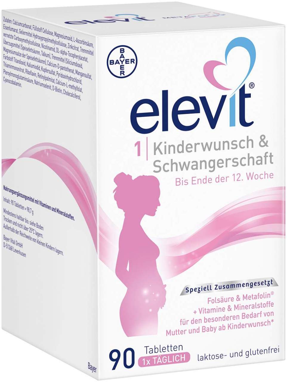 Elevit 1 Kinderwunsch & Schwangerschaft 90 Tabletten + gratis 8 Tabletten
