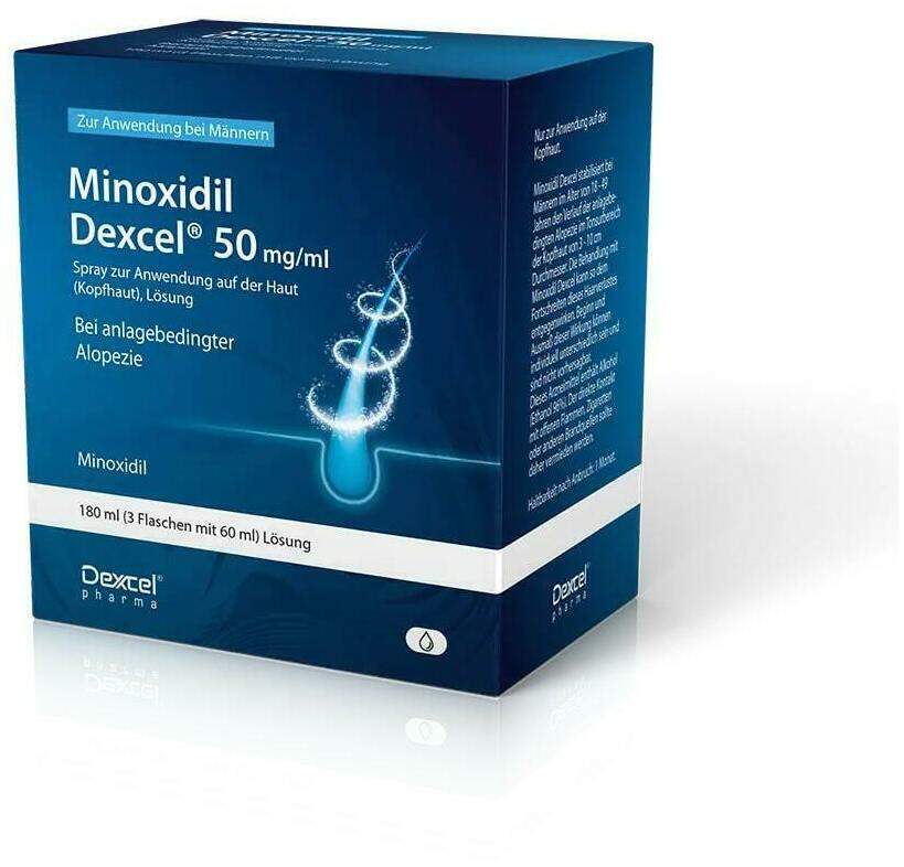 Minoxidil Dexcel 50 mg Je ml 3 X 60 ml Spray
