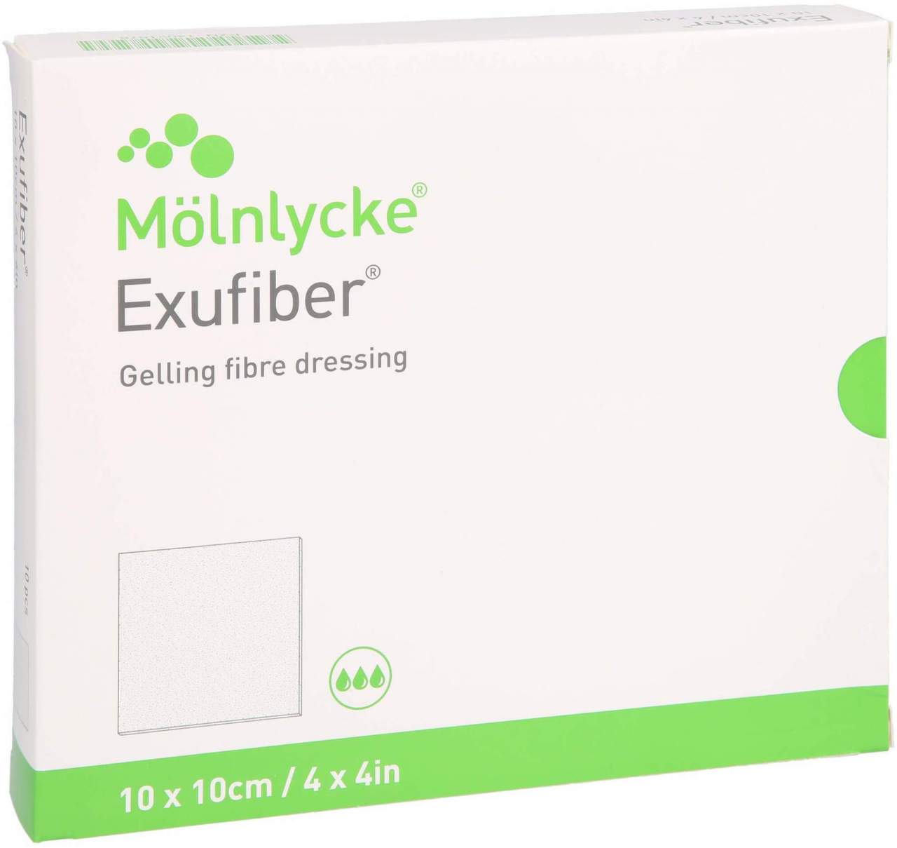 Exufiber 10 X 10 cm Gel-Faserverband 10 Stück