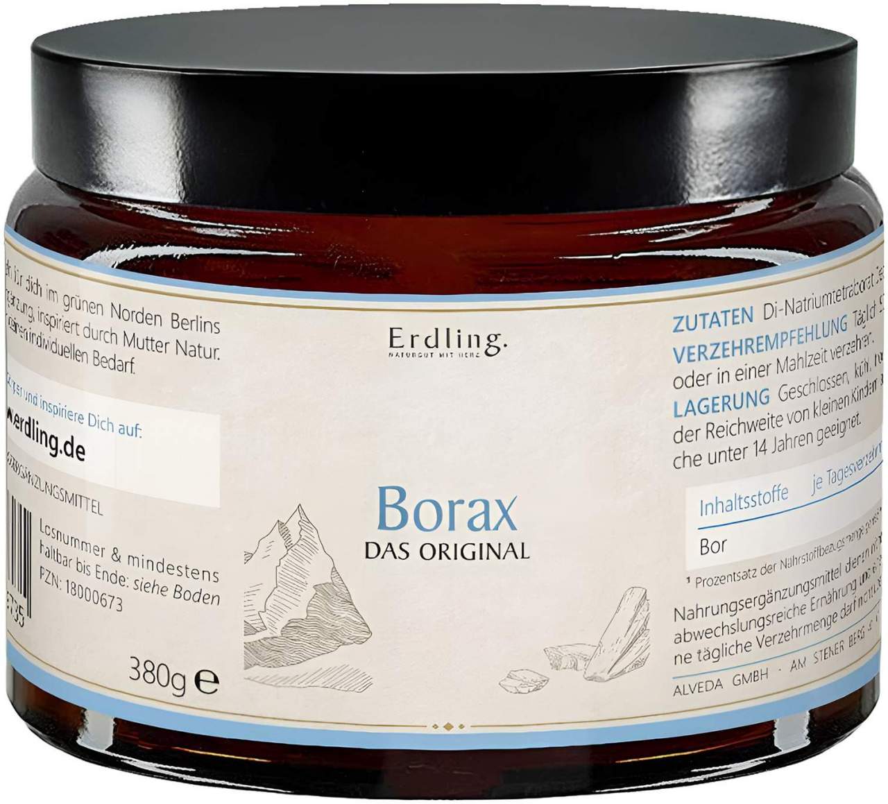 Borax Pulver Natriumtetraborat Rein Vegan 380 G