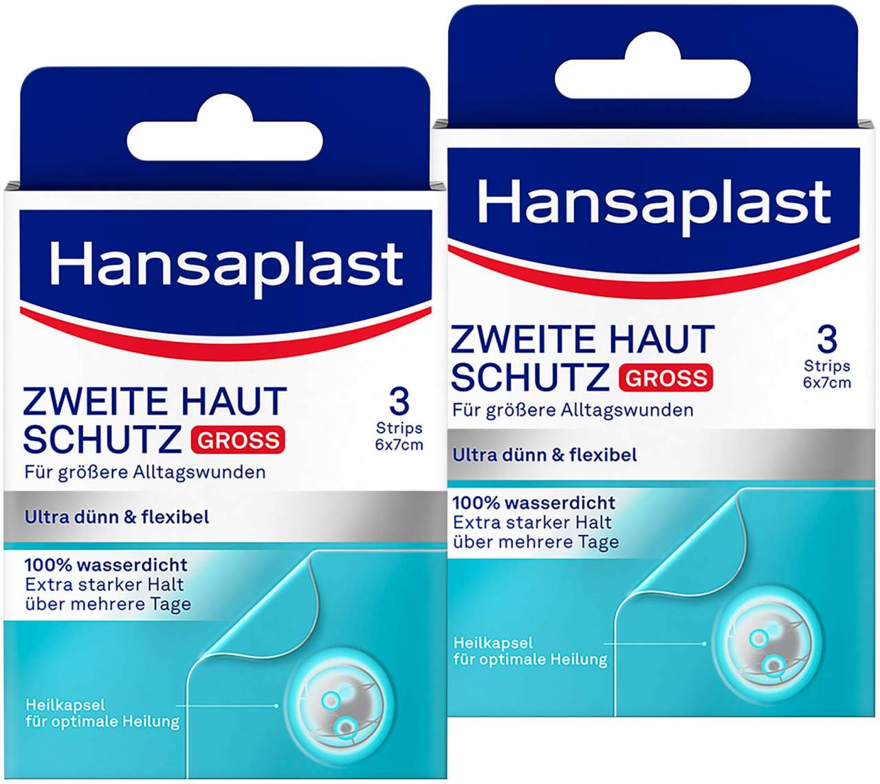 Hansaplast Zweite Haut Schutz groß Pflaster 2 x 3 Stück