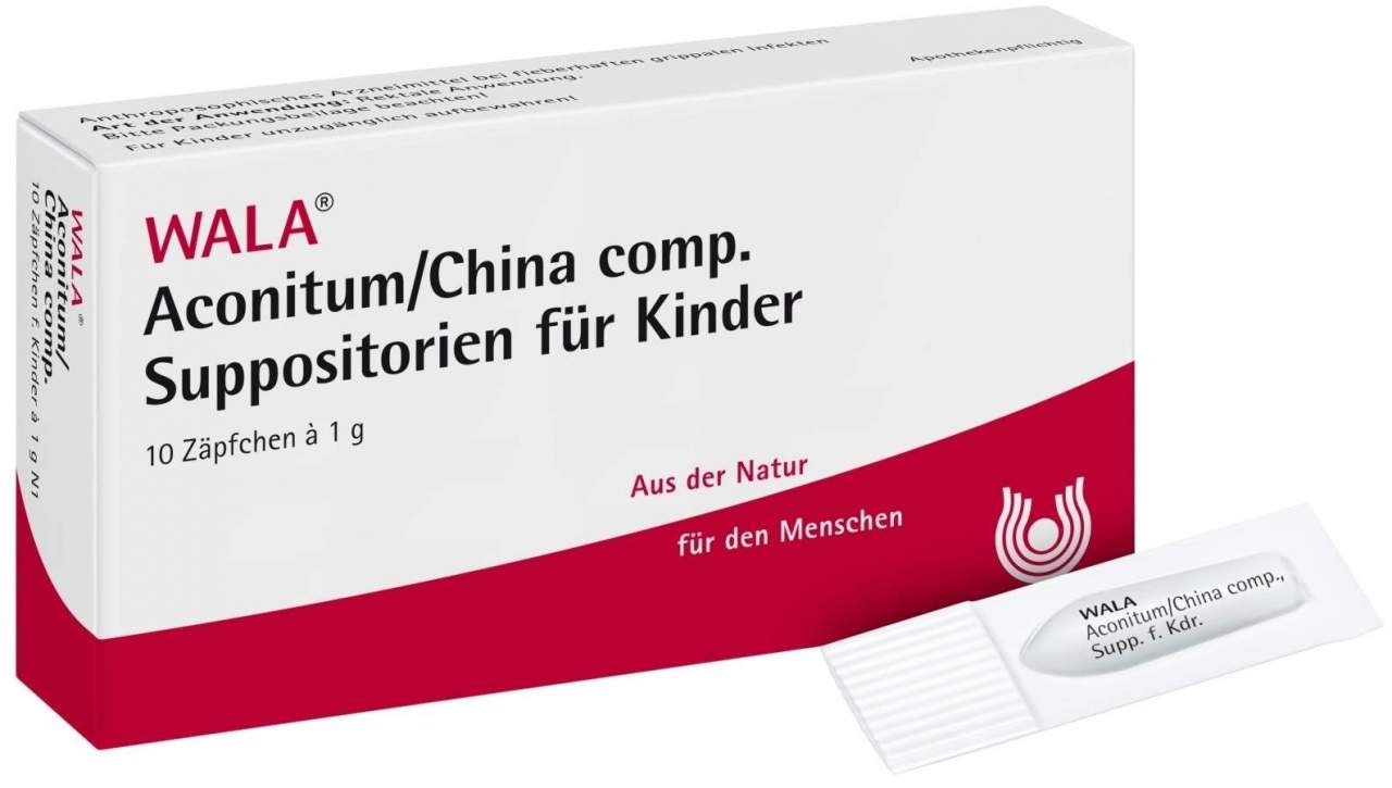 Wala Aconitum China Comp. 10 X 1 G Kinder-Suppositorien