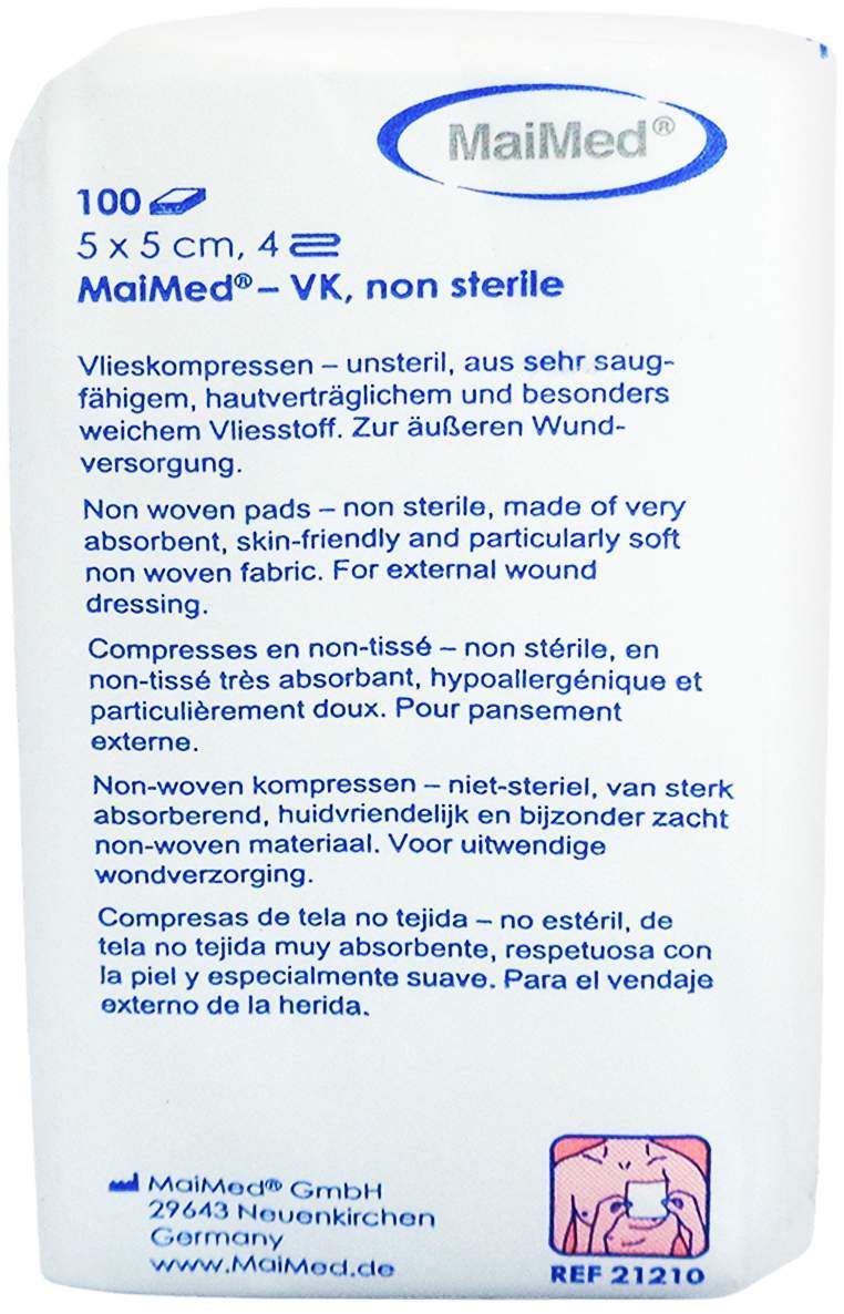 Vliesstoff-Kompressen Unsteril 5x5 cm 4fach