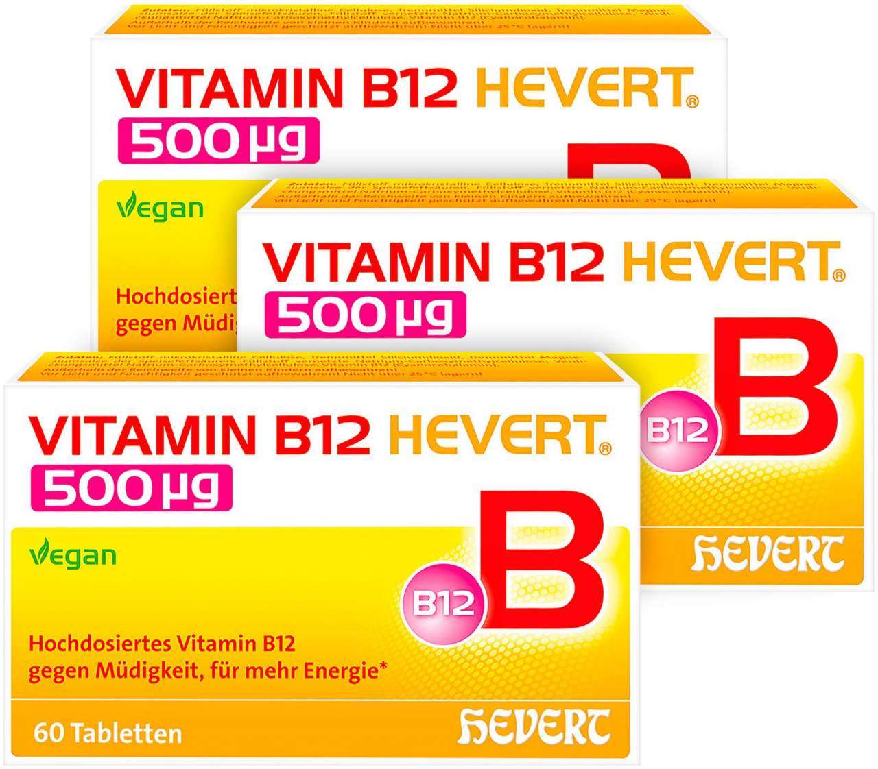 Vitamin B12 Hevert 500 µg 3 x 60 Tabletten