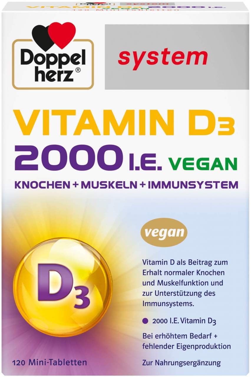 Doppelherz Vitamin D3 2000 I.E. Vegan 120 Tabletten