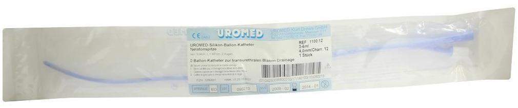 Uromed Ballonkatheter Ch 12 Nelaton Silikon 1100