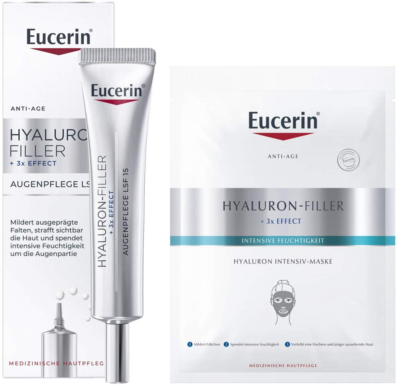 Eucerin Anti Age Hyaluron Filler Augenpflege 15 ml + gratis Anti Age Hyaluron Filler Intensiv Maske