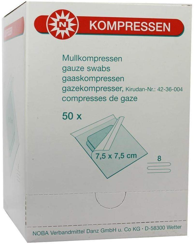 Mullkompressen 7,5 X 7,5 cm Steril 50 X 2 Stück