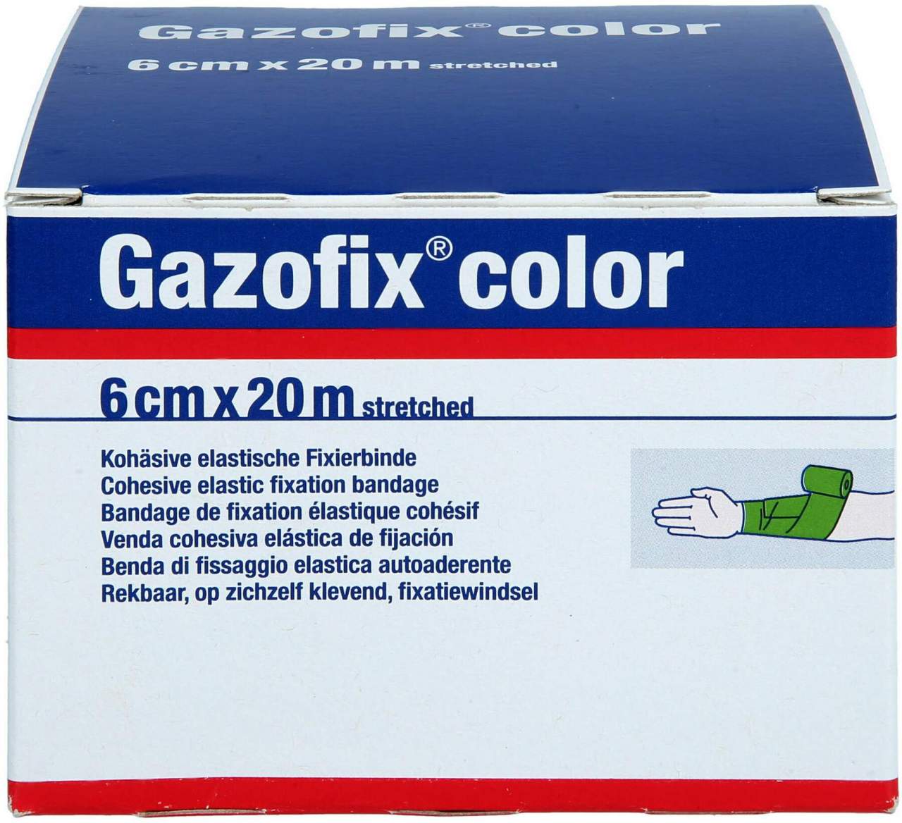 Gazofix Color Fixierbinde Kohäsiv 6 Cmx20 M Gr