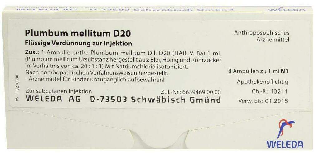 Weleda Plumbum Mellitum D20 8 X 1 ml Ampullen