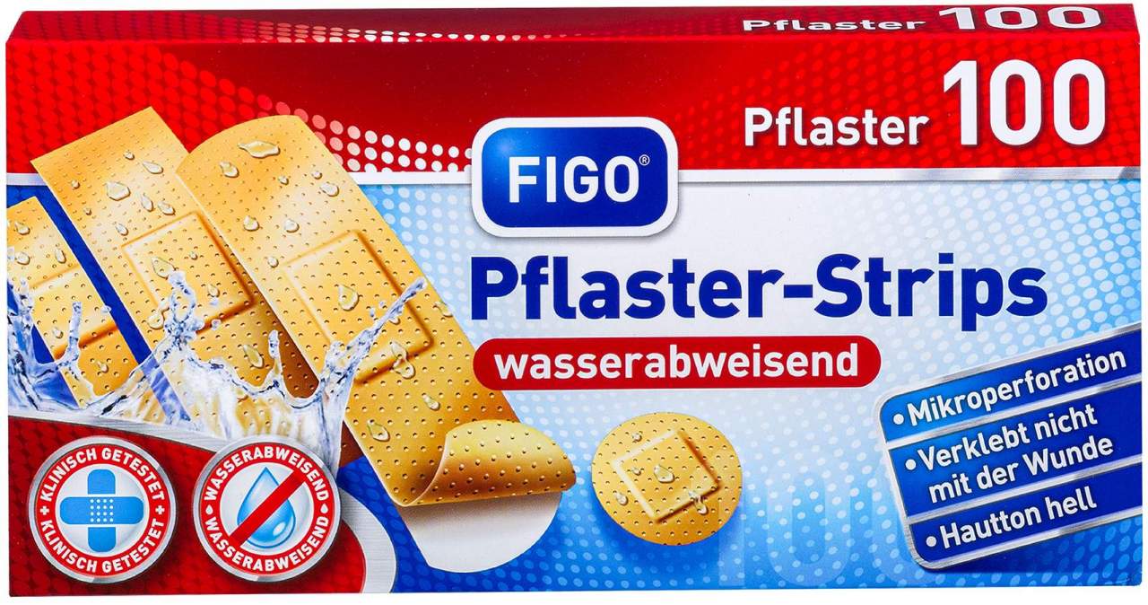 Figo Pflaster-Strips Wasserabweisend 100 Stück