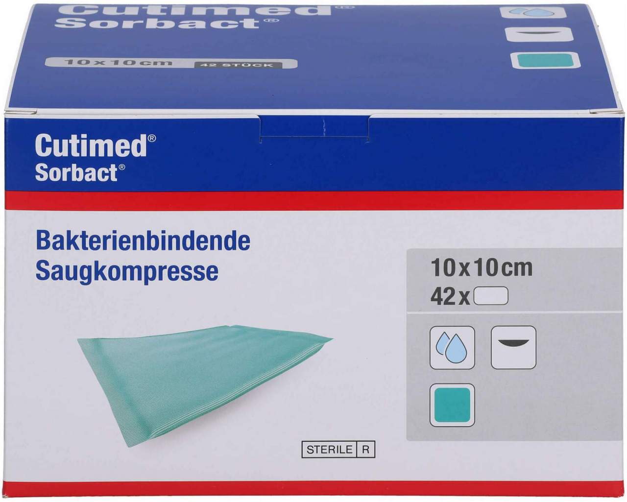 Cutimed Sorbact 42 Saugkompressen 10 X 10 cm
