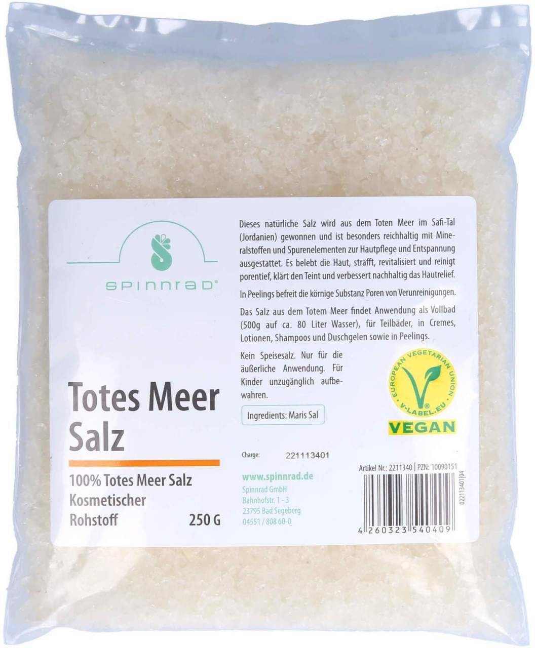 Totes Meer Salz 250 G - Bei Hautirritationen