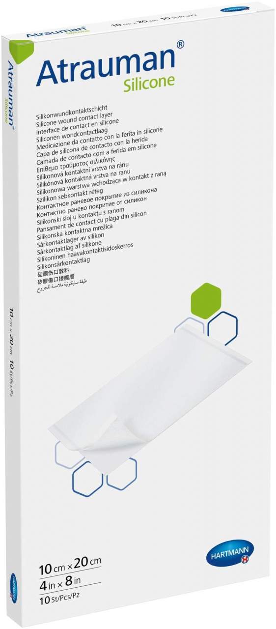 Atrauman Silicone Steril 10 X 20 cm 10 Kompressen