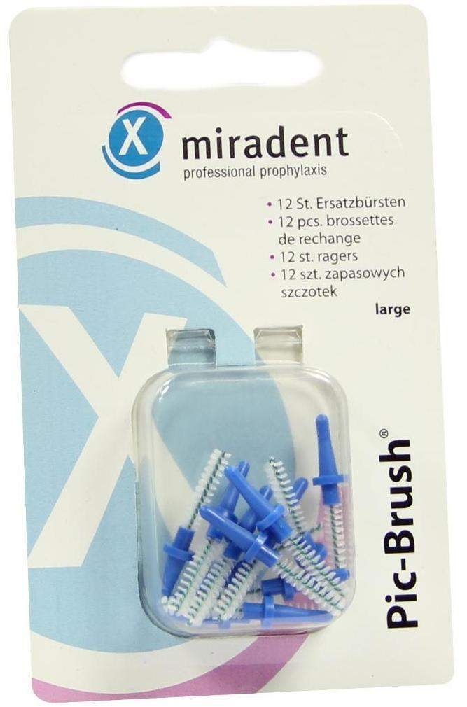Miradent Pic Brush Interdentalbürste Blau 3 mm Large 12 Zahnbürste