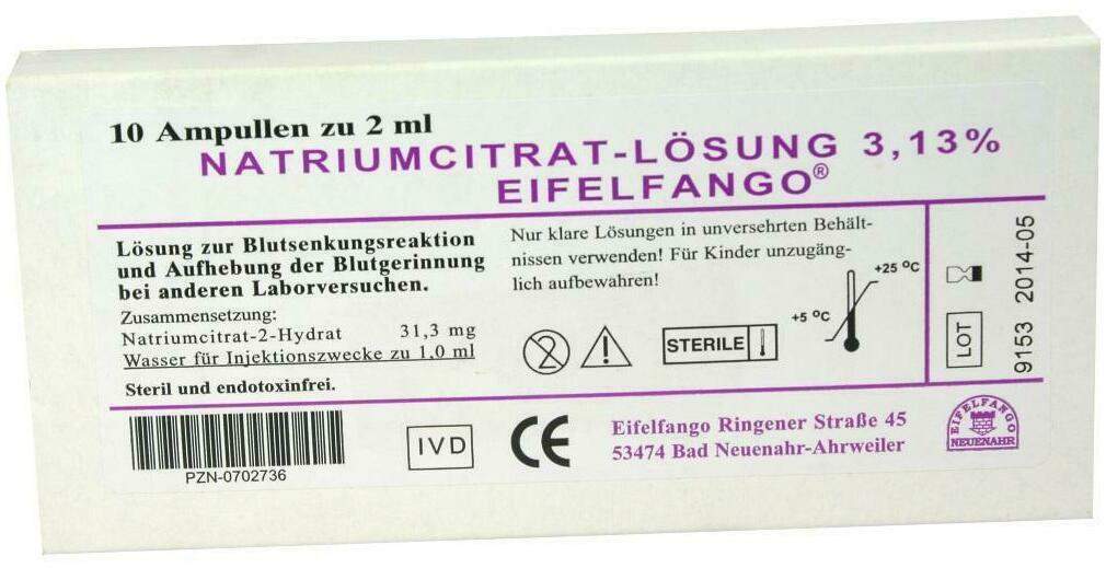 Natrium Citricum 3,13% 10 X 2 ml Ampullen
