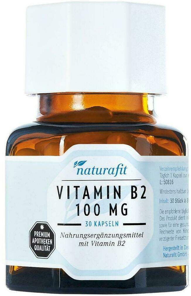 Naturafit Vitamin B2 100 mg Kapseln 30 Stück