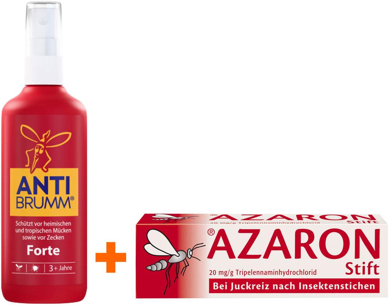 Sparset Insektenschutz Anti Brumm forte 150 ml + Azaron Stift 1 Set